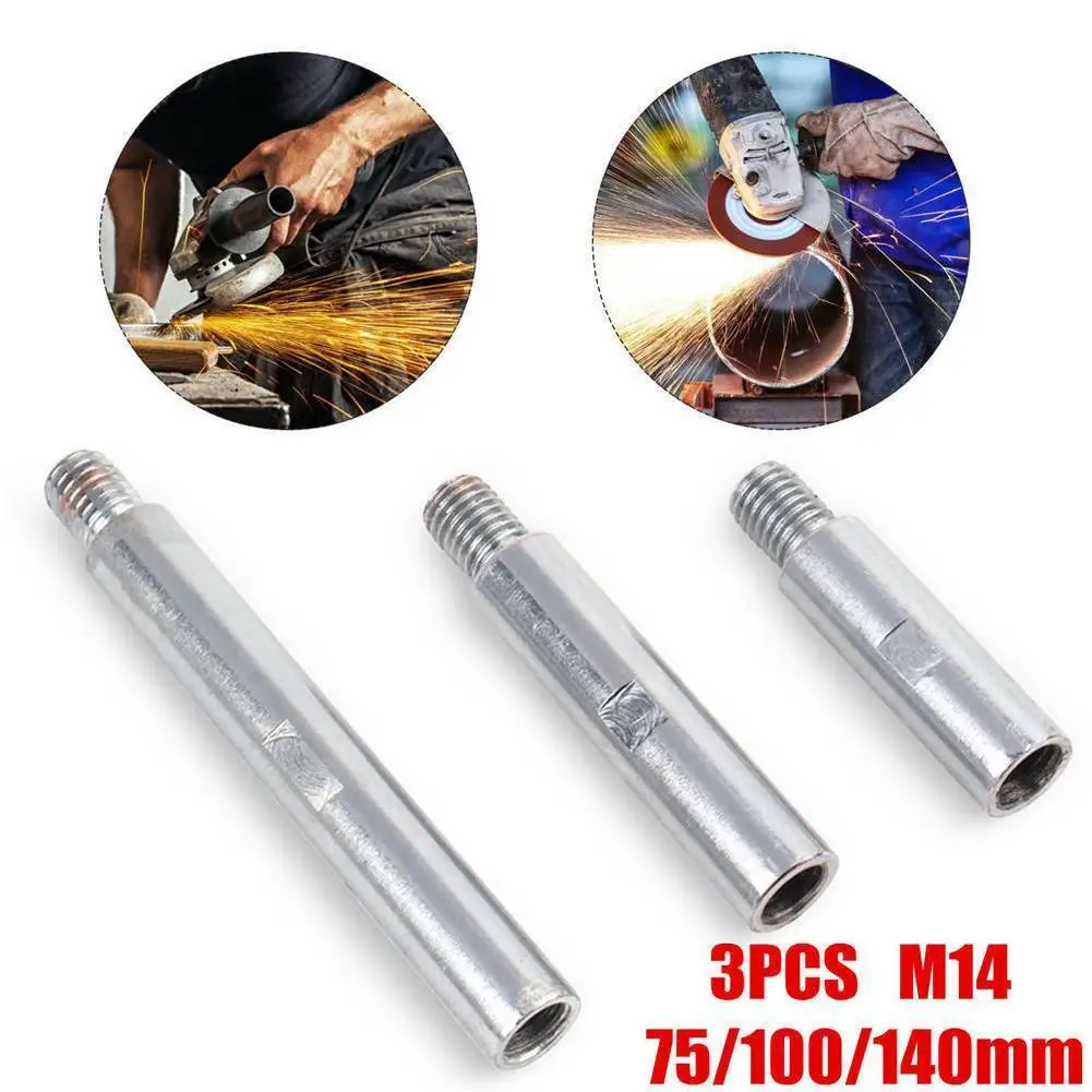 M14 Angle Grinder Extension Rod 75/100/140mm Thread Adapter Rod Polishing Pad Grinding Connection Rod Polisher Accessories