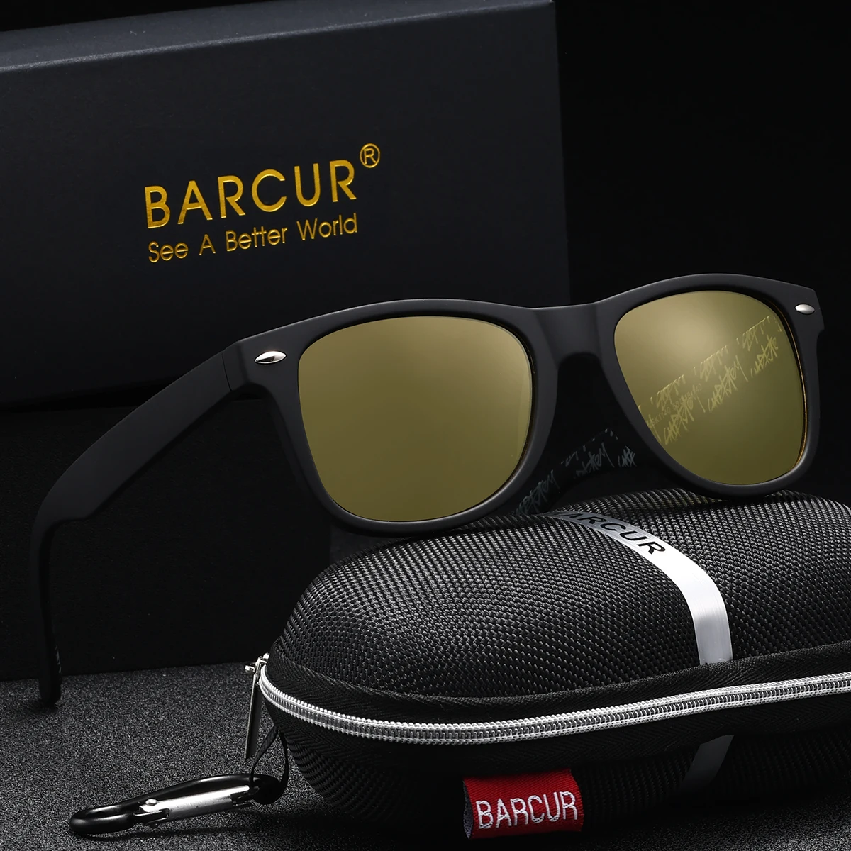 BARCUR 여성용 편광 선글라스 무광택 질감 인쇄 프레임 사이클링 사진 일상 착용 캐주얼 남성용 안경 선물