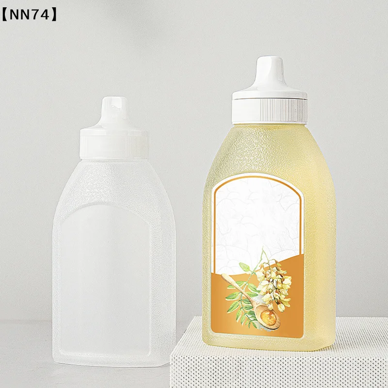 【NN74】550g Transparent Non-Drip Honey Dispenser Honey Squeeze Bottle Vinegar Oil Syrup Bottle Pot Dispenser Kitchen Tool[J]【W4】