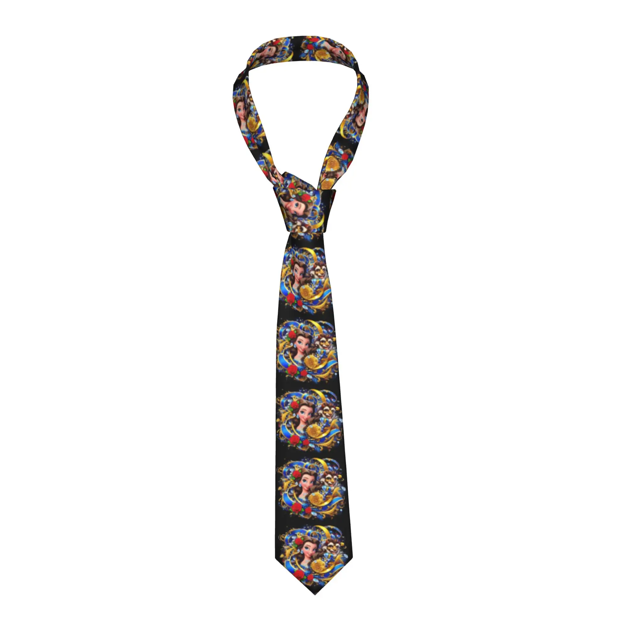 Formal Beauty And The Beast Anime  Neck Tie for Business Personalized Mens Cartoon Kawaii Romantic Fantasy Film  Necktie