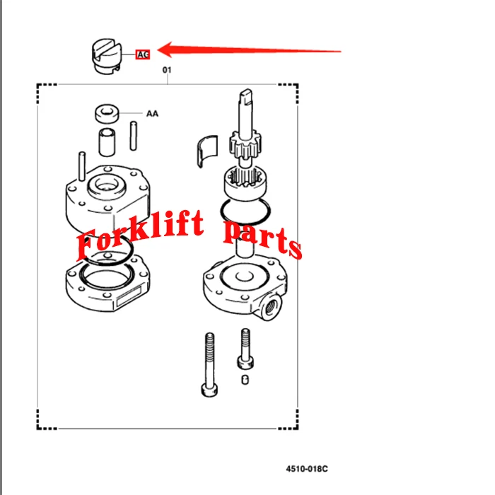 Forklift parts For TOYOTA 7FB10-30 steering pump connector joint OEM 45591-22501-71