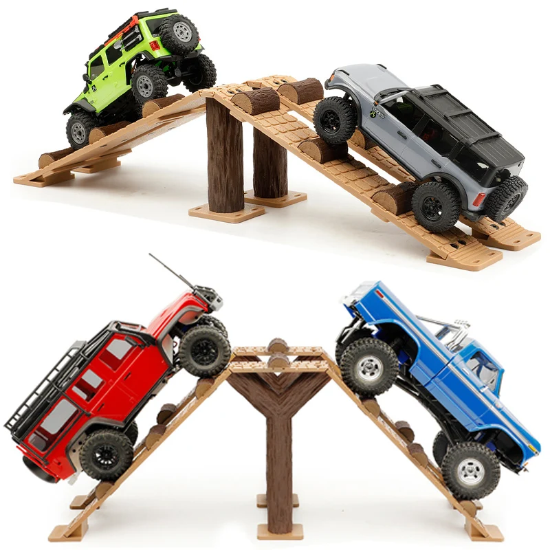 Simulated Semi-circular Wooden Steep Slope Obstacle Track for 1/24 1/30 RC Crawler Traxxas SCX30 Diy Parts