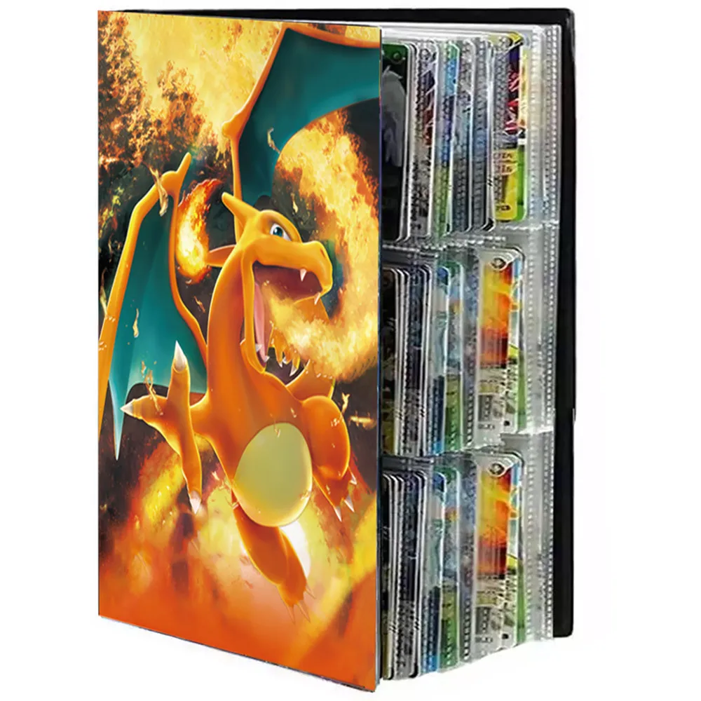 2024 Charizard Mewtwo Halter Binder Sammlungen Ordner Anime Kartenschutz Notizbuch für Album 240 Stück Kartenhalterbuch