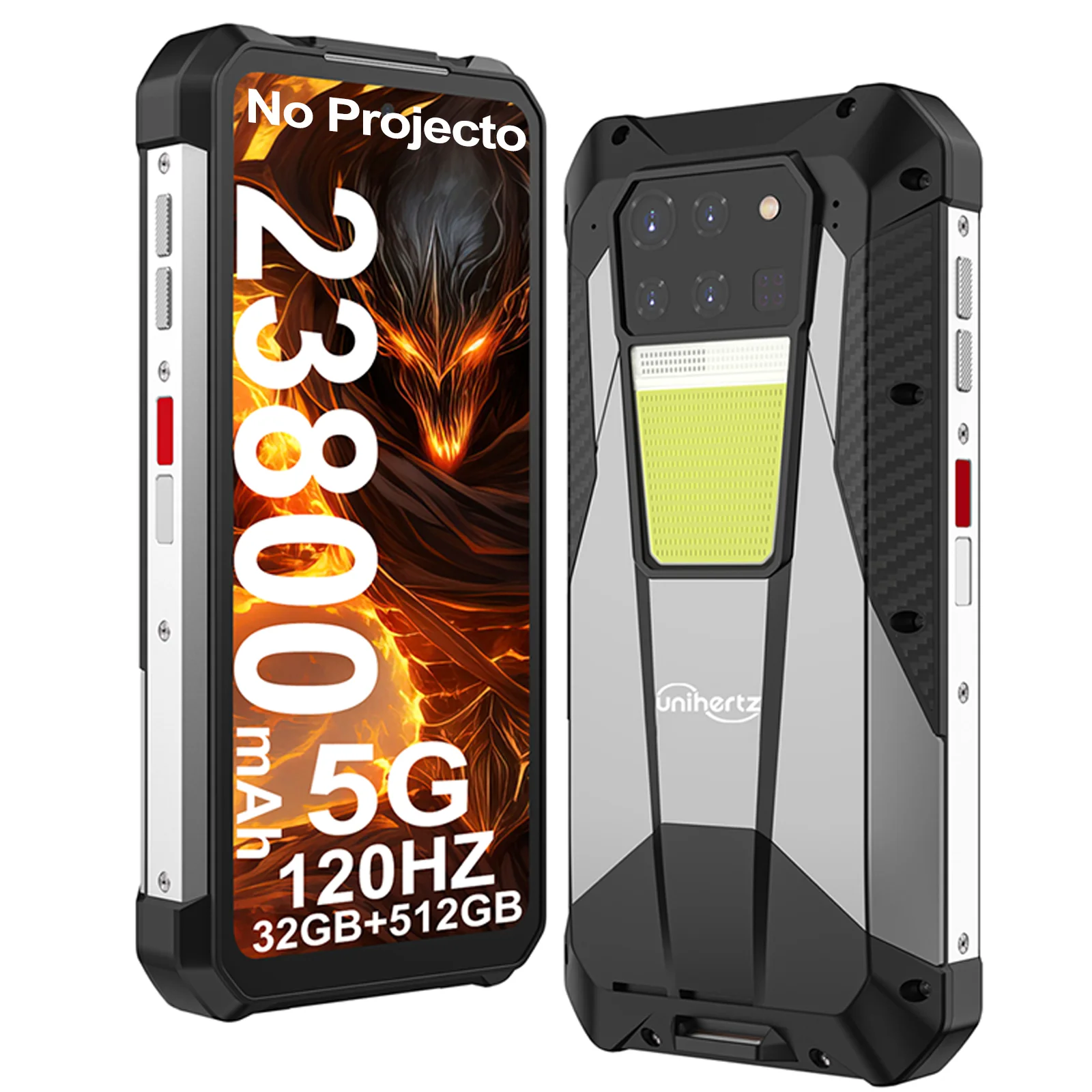 Unihertz Tank 3 8849 Smartphone with Projector Dimension 8200, 24 + 256GB, 32 + 512GB Cellphone, 15600mAh, NFC WiFi 6 Phone