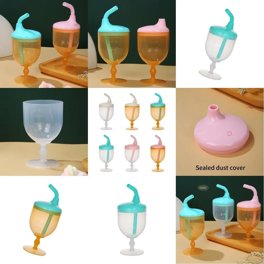 

Детская бутылочка для воды, нескользящая герметичная чашка для обучения питью, детская тренировочная чашка с крышкой, 180 мл