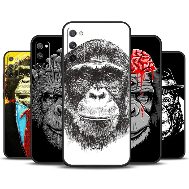 Amazing Monkey Chimpanzee Phone Case For Samsung Galaxy S23 S24 Ultra S22 S20 S21 FE Note 20 10 S8 S9 S10 Plus Cover