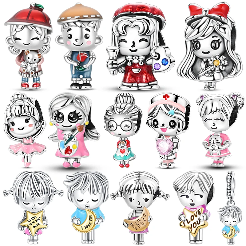 925 فضة الفتيان والفتيات عشاق قلادة سحر صالح 4 مللي متر ثقب قطر سوار خرز تميمة قلادة Diy بها بنفسك مجوهرات نسائية