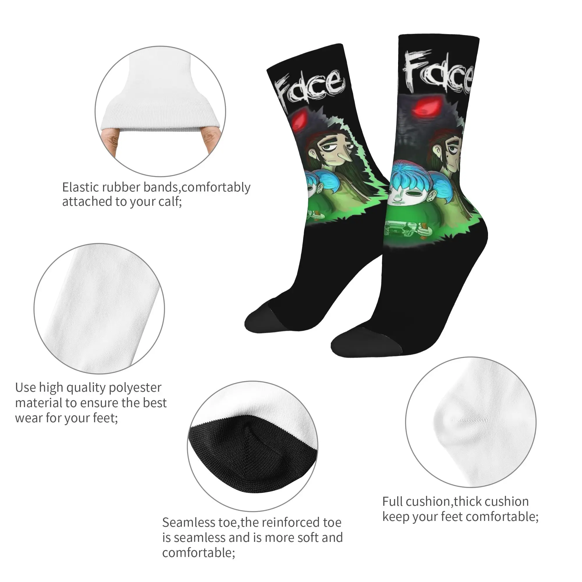 New Male Men Socks Harajuku Sal Fisher Game Sock Polyester Sally Face Sport Women's Socks Spring Summer Autumn Winter