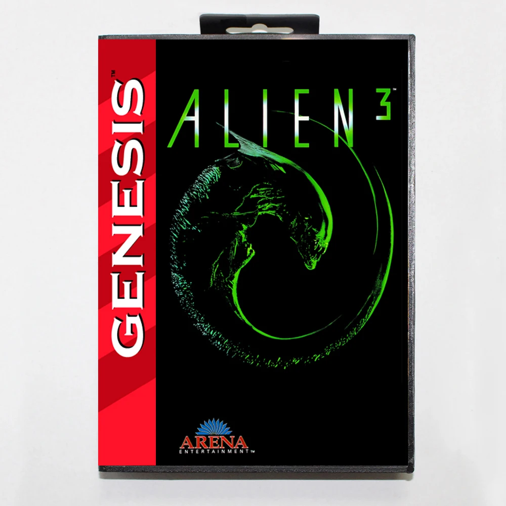 Alien 3 MD Game Card with Custom US Box for 16 Bit Sega Megadrive Genesis Console