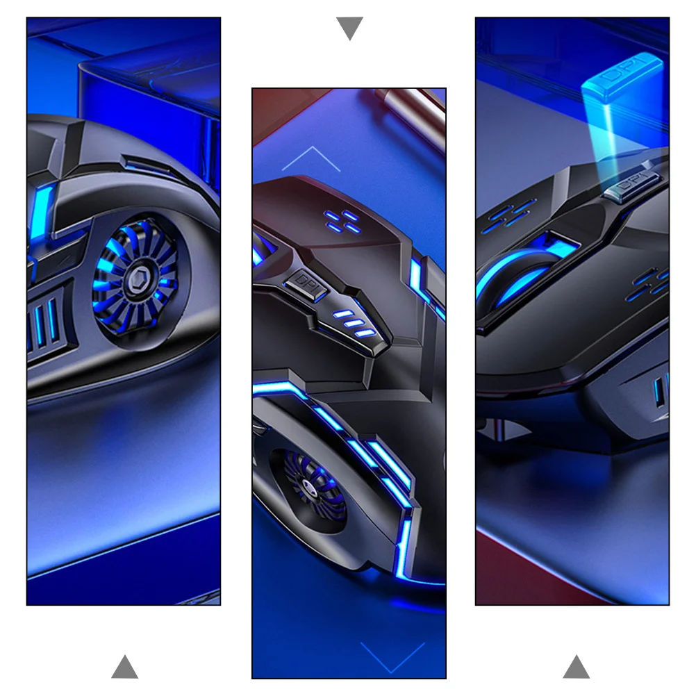 

1 шт., бесшумная механическая игровая 6D RGB дышащая лампа, USB-компьютерная мышь с 4-уровневым разрешением, регулируемая скорость, люминесцентное отключение звука