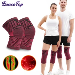 BraceTop 2Pcs Tourmaline Knee Pad Magnetic Therapy Knee Brace Support Far Infrared Health Leg Sleeve Relieve Arthritis Join Pain