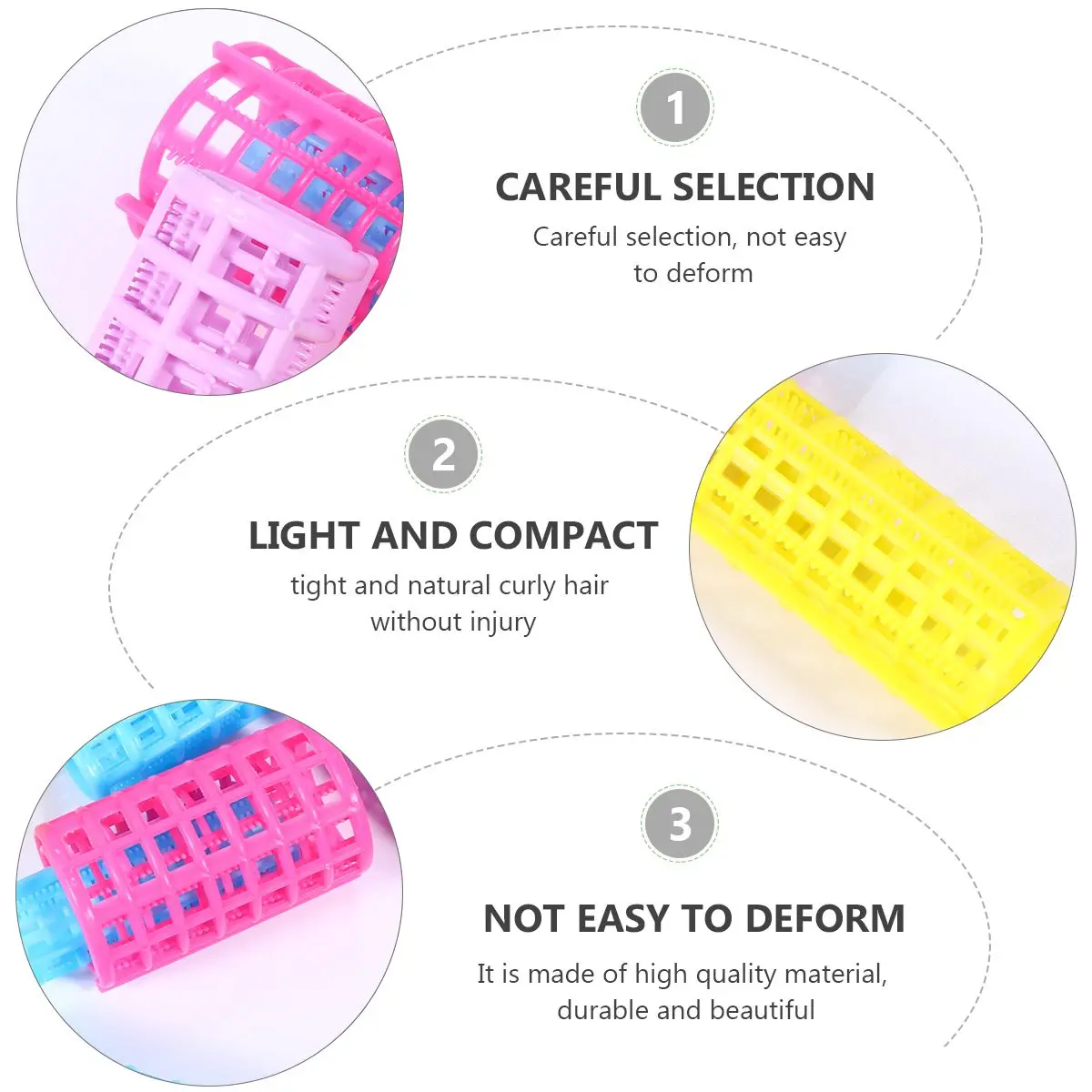 

20 шт. пластиковые бигуди для волос, ролики с зубцами, разноцветные, случайные для вьей прически, семейный салон красоты, уход за волосами, укладка