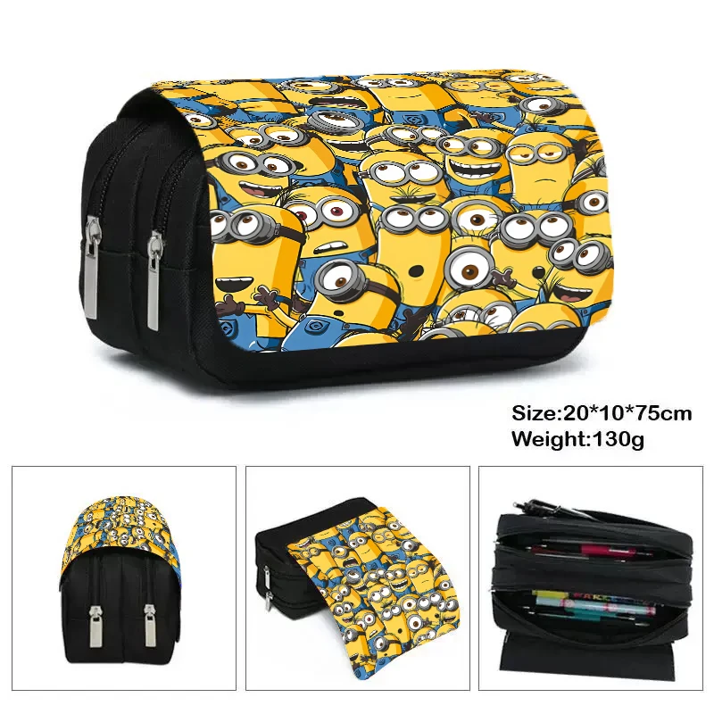 Minionses Pen Bag Cute Cartoon Anime Pen Pouch Student Casual Stationery Case Large Capacity Pencil Pouch Back To School Gift