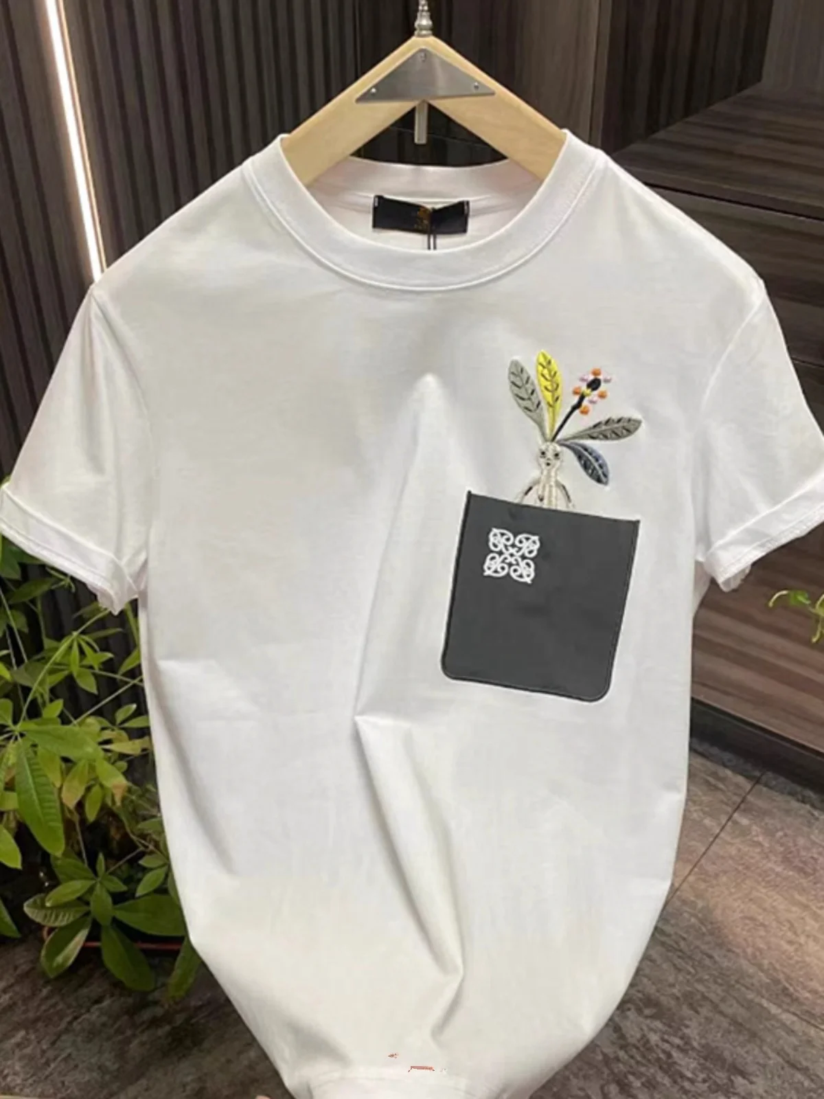 

Мужская футболка с вышивкой Манделы, свободного кроя, с круглым вырезом, летняя, повседневная, модная, б/у, высокого качества