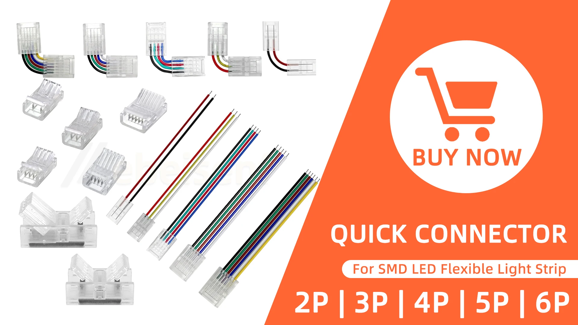 Farbiges LED Streifen Verlängerungskabel 5/10M 22AWG 2-6Pin passend für 3528 5050 RGB RGBW CCT Streifen, Verbindungskabel DIY Schrank Küche Kleiderschrank Zubehör LED Lichtleiste – Detail 1