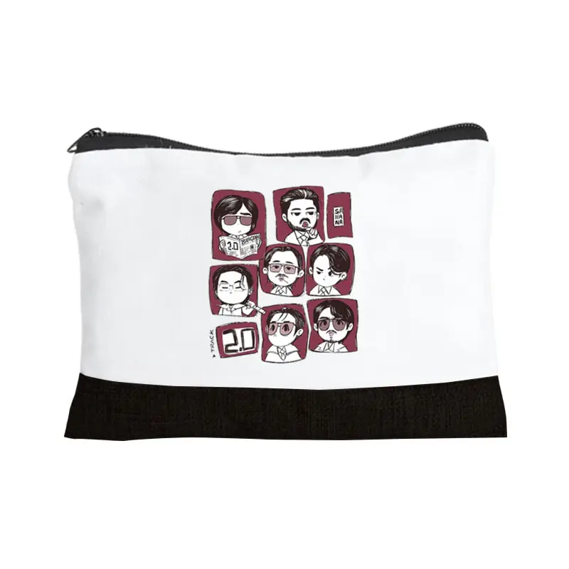 

Arirang World Tour 2026 Black White Spliced Makeup Bag Multifunctional Zipper Pouch Women Travel Storage Bag Kpop Fan Gift