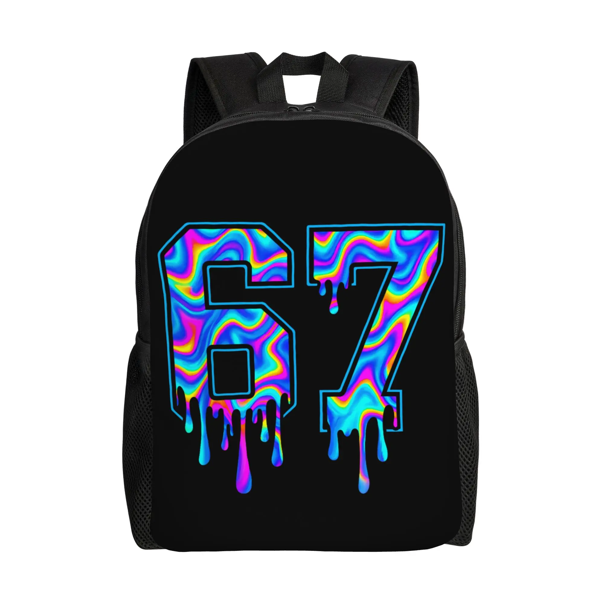 Mochila Swirl Six Seven Drip 67 Meme para Hombre y Mujer, Mochila Escolar Moderna para Trabajo, Mochila Ligera de Lona para Portátil Gen Alpha Slang