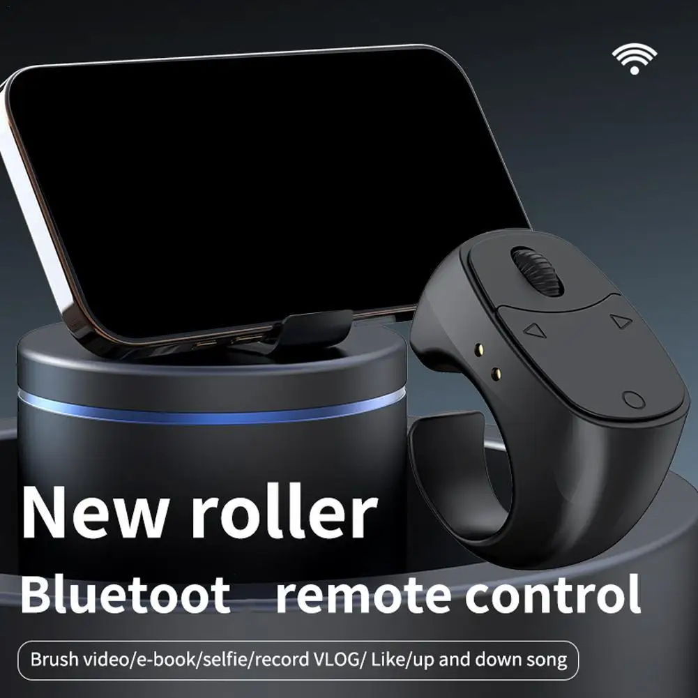 

Bluetooth Page Turner Remote Control for Smartphone Hands-Free Scroll Wheel for Reading E-Books Watching Videos Short Dramas