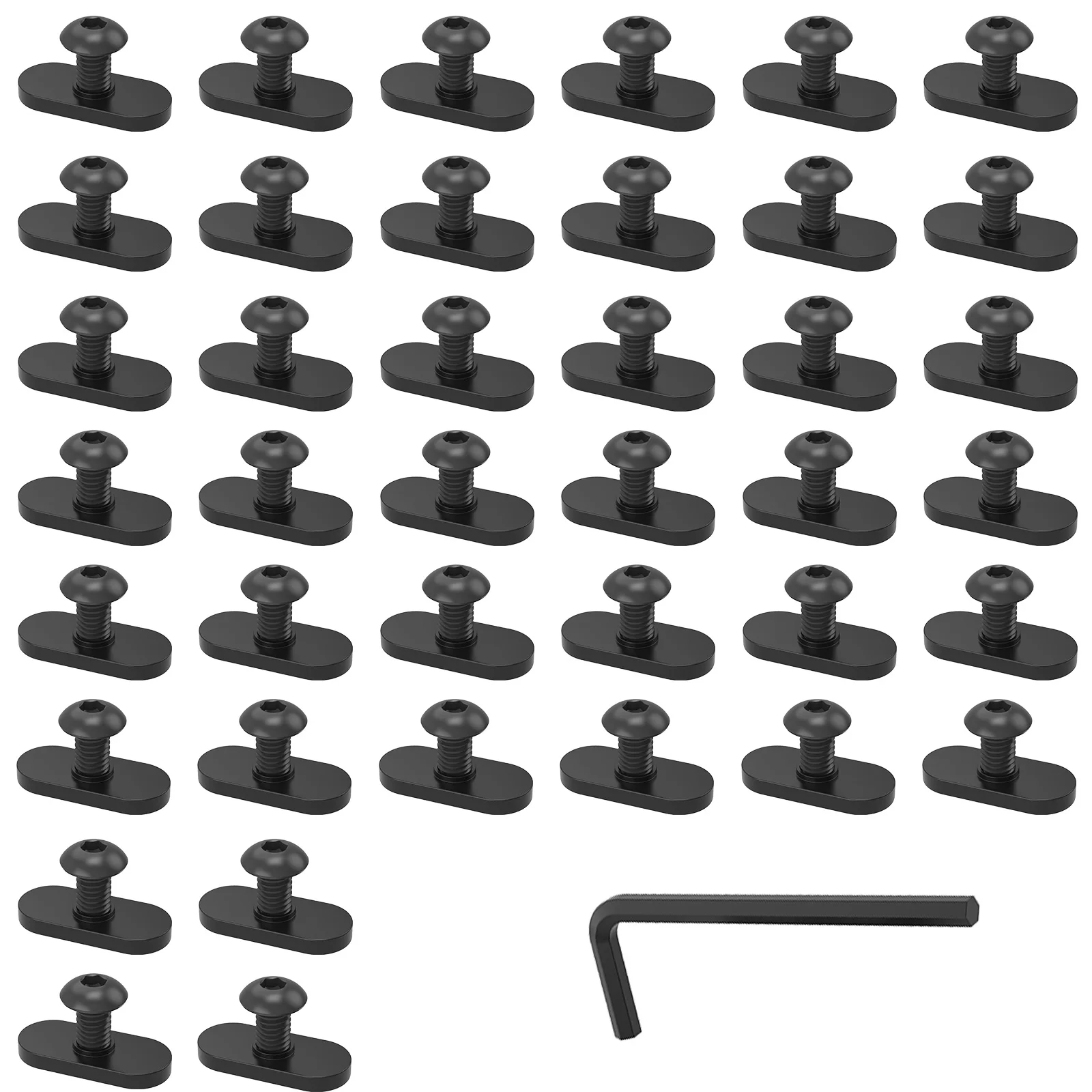 New 40Pcs Centered Slide in Economy T-Nut Set with Bolt 1/4inch-20 Galvanized Iron Centered Hole Sliding T-Nut Hardware Centered