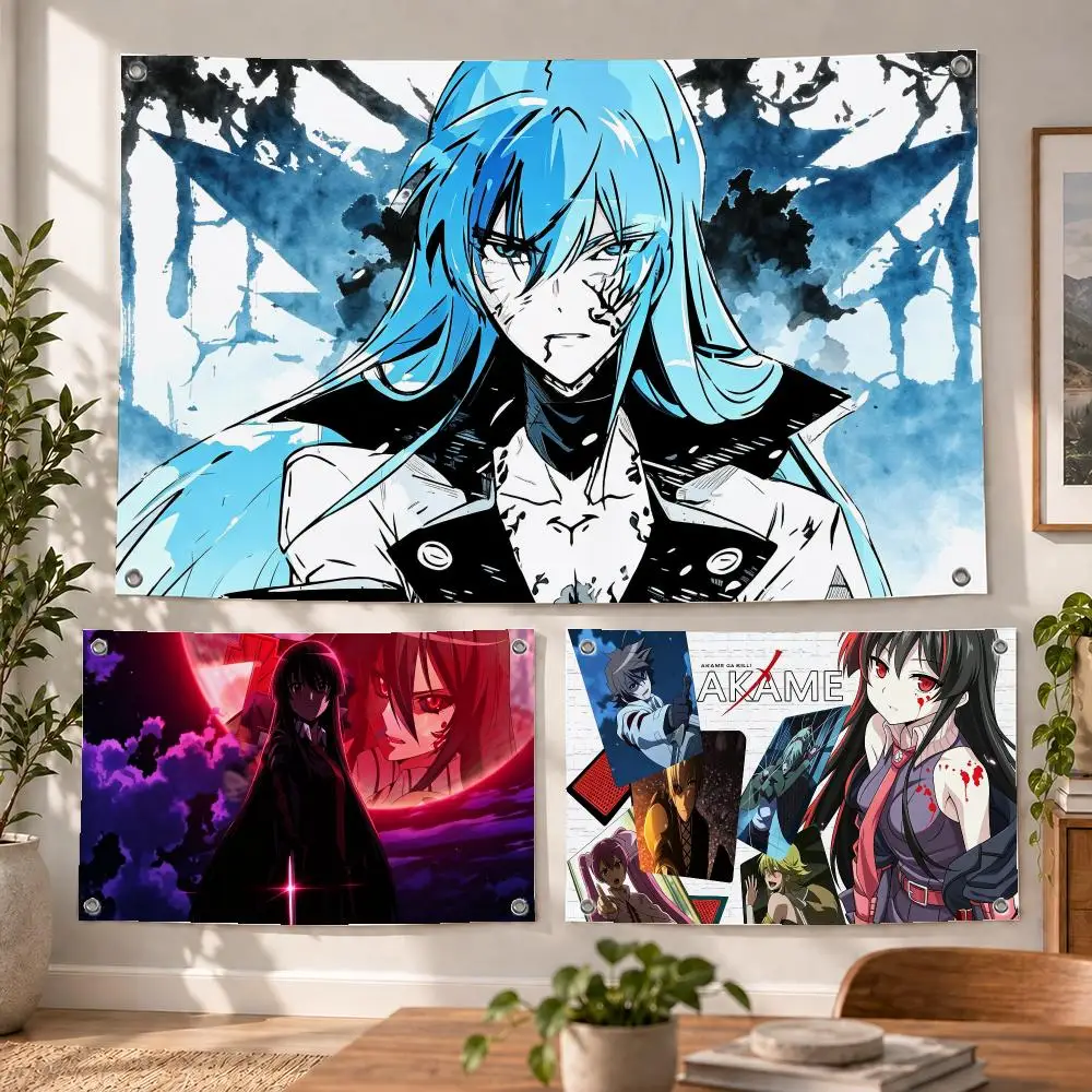 Anime Akame ga Kill Flags Decorative Flag Banner Indoor Bedroom Dorm Gaming Room Wall Party Club Decor Fan Gift