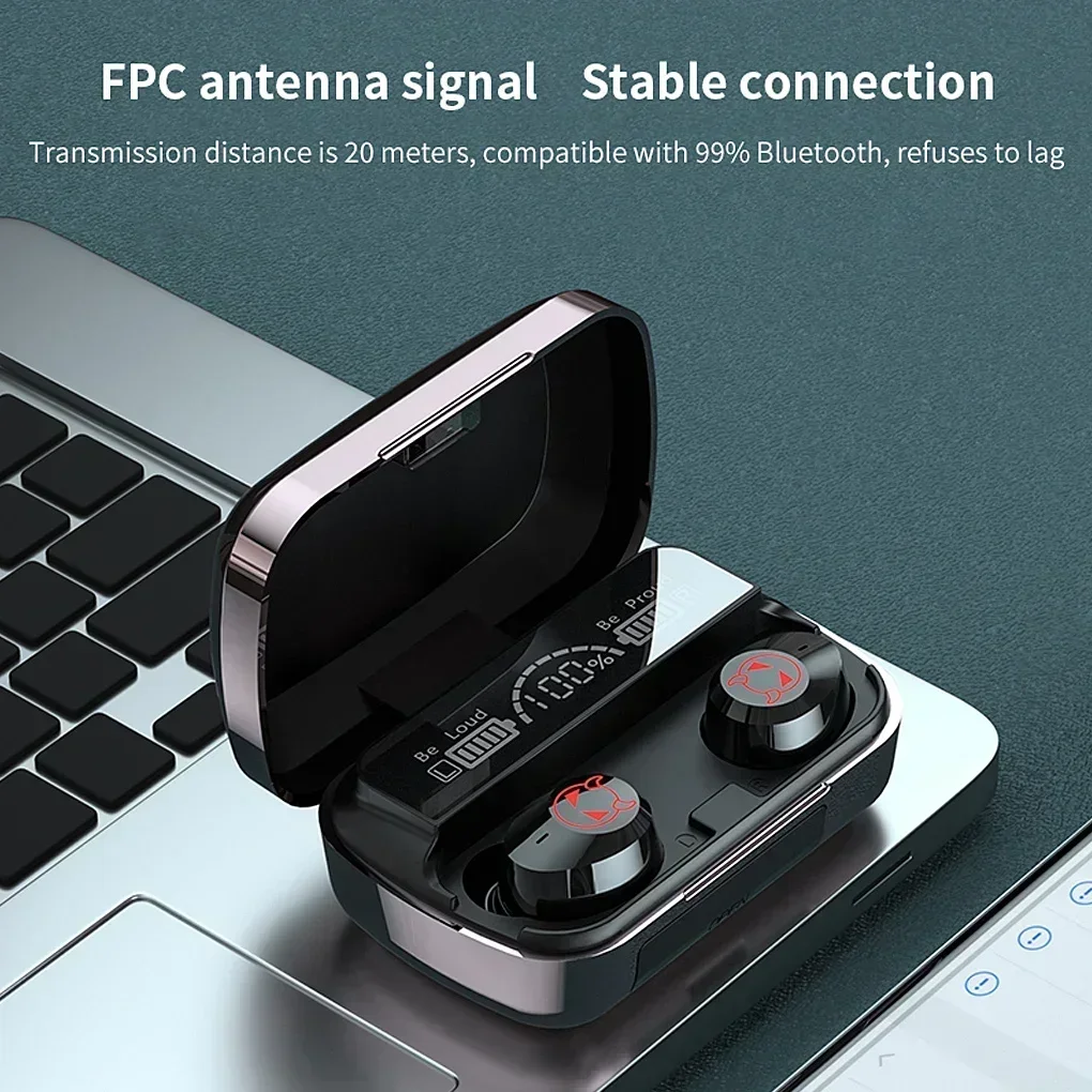 

5.1 Waterproof Earbuds Headsets For Xiaomi Earphones 1200mAh Charging Box Wireless Headphone M23 Stereo Sports TWS Bluetooth