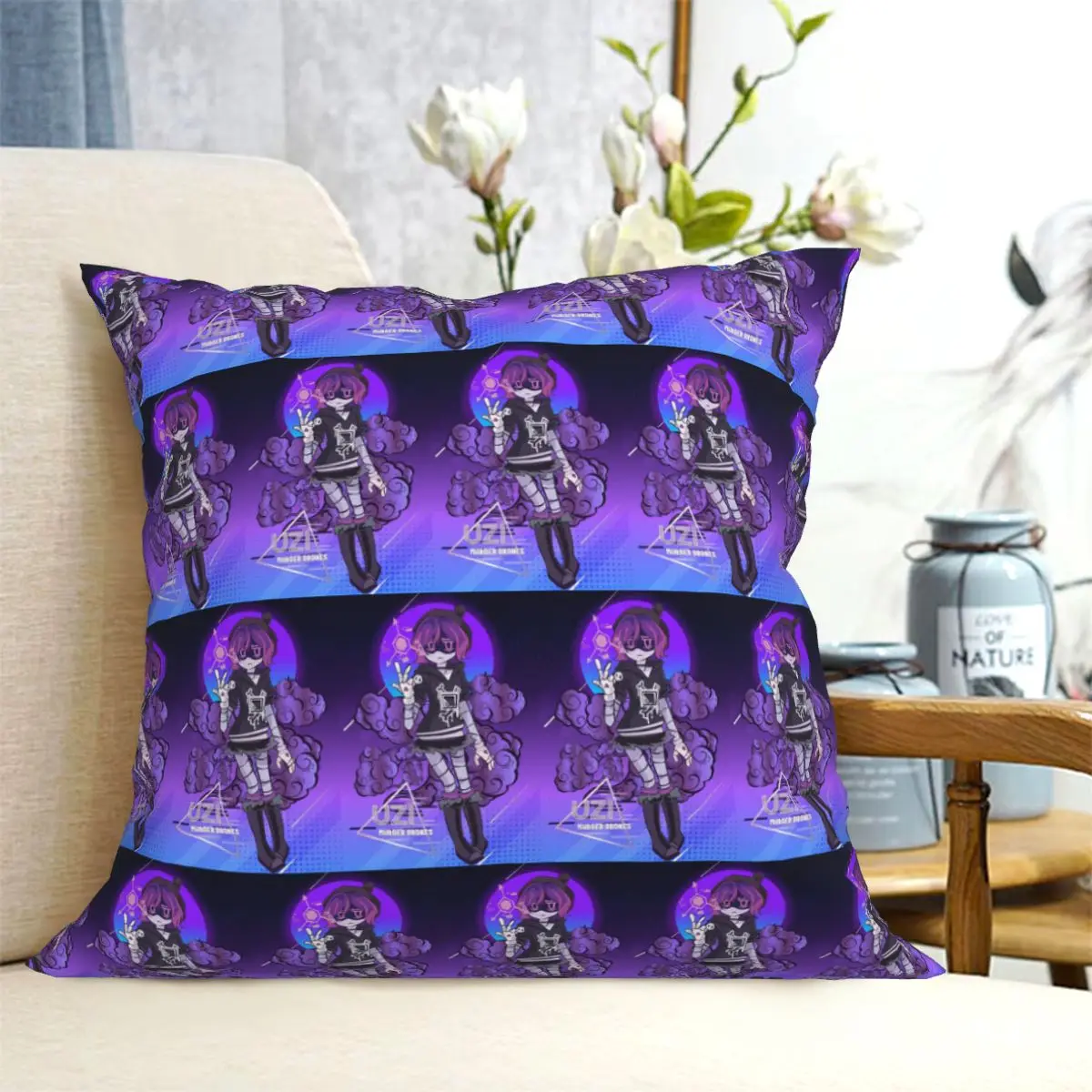 Murder Drones N And Uzi Doorman Square Pillowcase Cushion Cover Pillow Case Throw Pillow Cover for Home Sofa Living Room