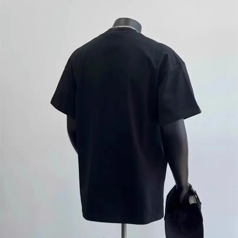 100% Cotton Men Graphic T Shirts Summer Men's Black Oversized T-shirt American Style Vintage Tops Harajuku Men Clothing 2025 New