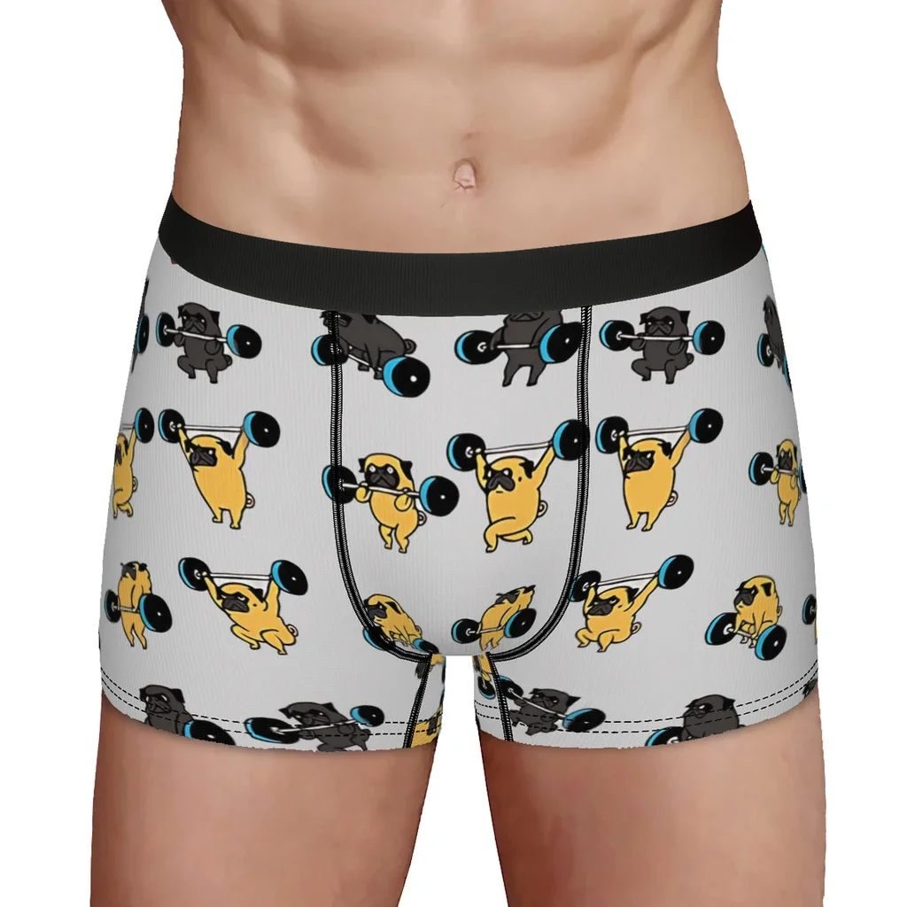 Lifting Pugs  Underpants Cotton Panties Male Underwear Sexy Shorts Boxer Briefs