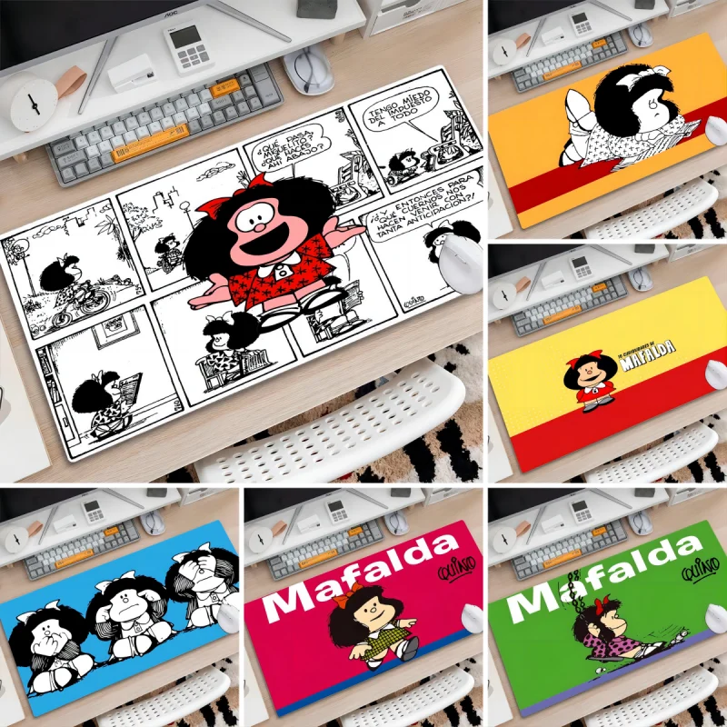 Funny Mafalda Pattern Mouse Pad for Home Room Laptop Decor Pads Gamer Computer Keyboard Desk Mat Gaming Accessories Mousepads