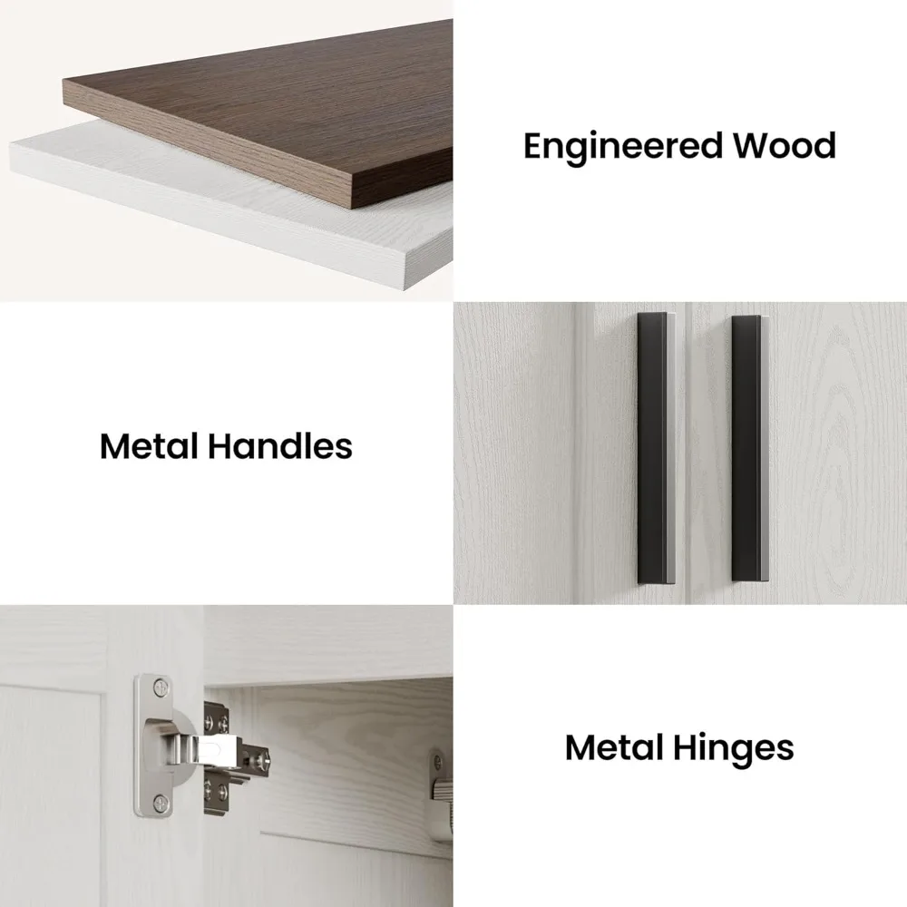 خزانة ملابس قائمة بذاتها 70.6 ساعة، خزانة ملابس طويلة القامة 3 أبواب مع قضيب تعليق، أدراج، غلاف مكعب قابل للتعديل #6