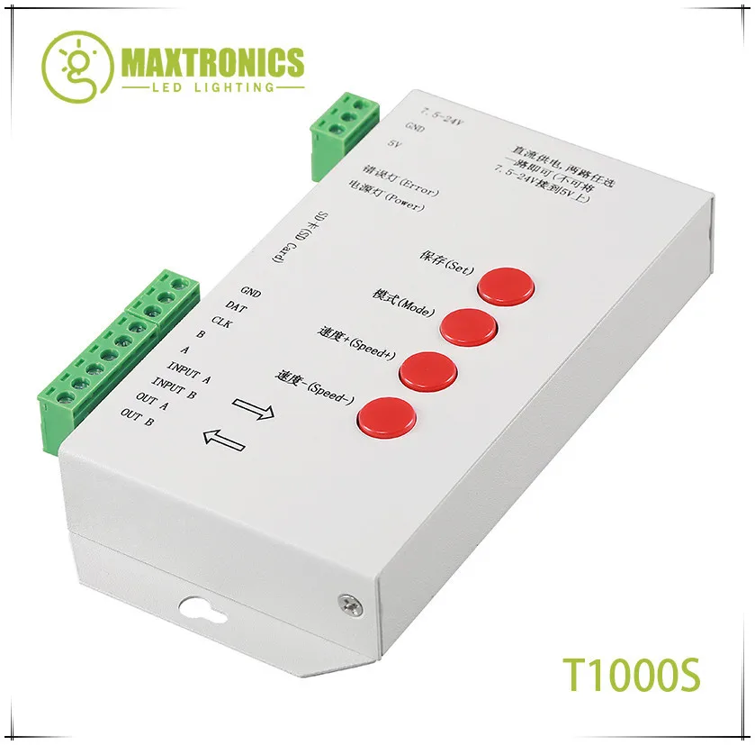 Neue t1000s sd karte rgb led controller max 2048 pixel für ws2801 ws2811 ws2812b lpd6803 2048 led streifen licht dc5 ~ 24v