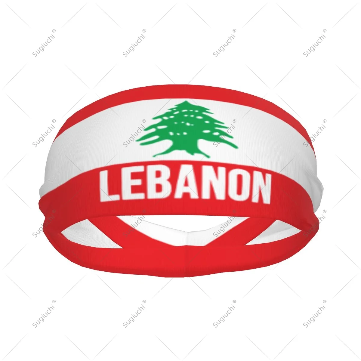 Men Women Lebanon Flag Elastic Wide Headbands For Yoga Fitness Tennis Running Gym Sports