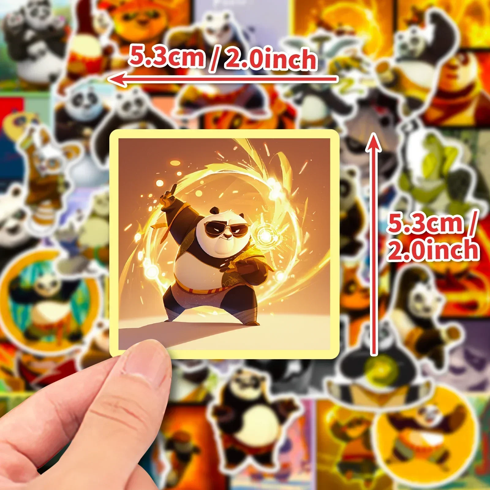 2024 New 50pcs Cartoon Animation Kung Fu Panda Children’s DIY Decorative Waterproof Stickers