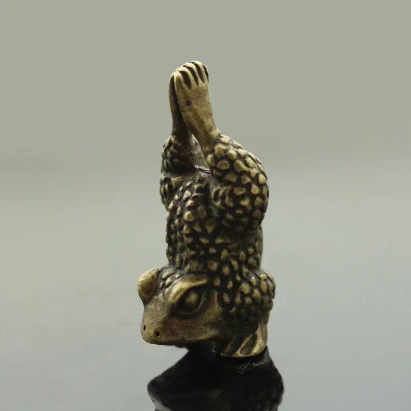 

Vintage Brass Cute Inverted Yoga Zen Frog Statue Figures Yoga Frog Sculpture Home Decoration Ornament