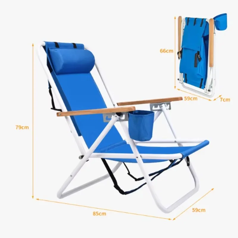 كرسي صالة محمول قابل للتعديل للمكتب والتخييم في الهواء الطلق عبر الحدود كرسي شاطئ جديد قابل للطي مادة أكسفورد لشاطئ الغداء