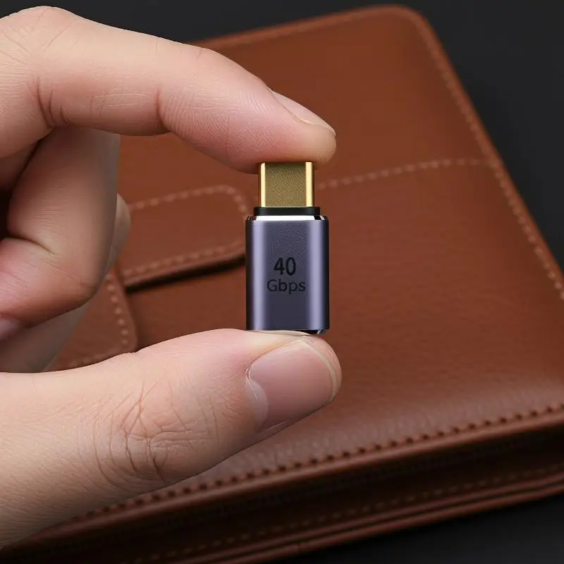 USB4.0 40Gbps 90‑Degree USB‑C OTG Adapter 100W 5A Fast Charging Type‑C to Type‑C Data Converter for Laptops