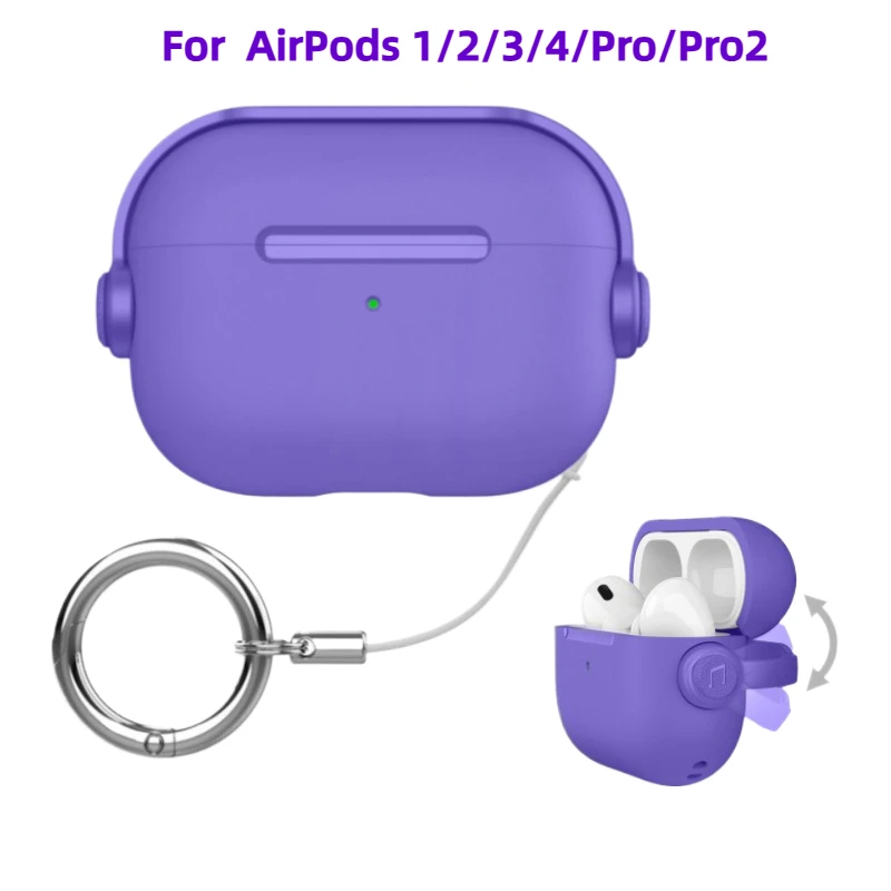 

Trendy Covers For AirPods 1/2/3/4/Pro/Pro2 Anti Drop Bluetooth Headset Cases with Durable Lanyards Lock Buckles