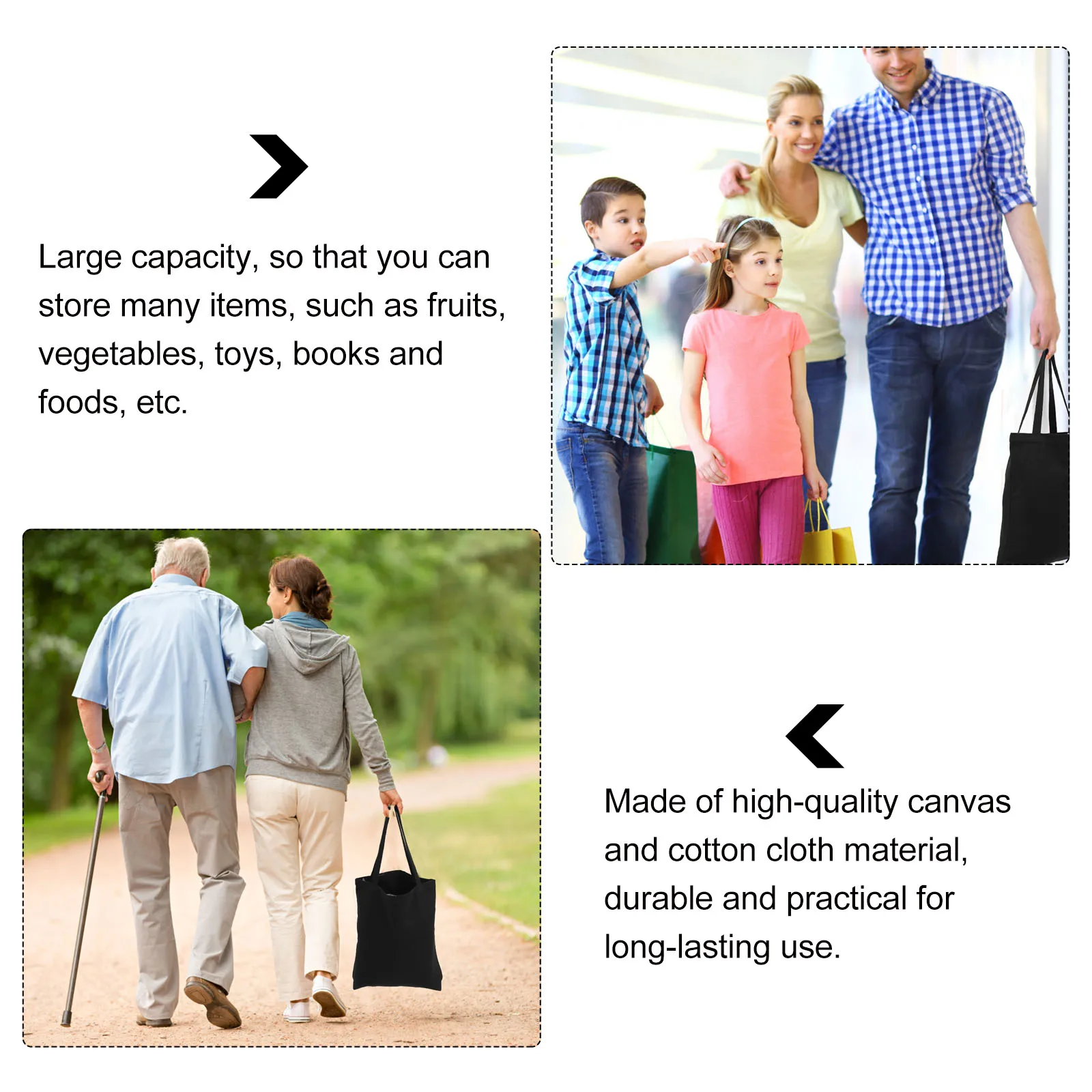 

Canvas Tote Large Capacity Grocery Pouch Beach Cloth Handbag Storage Carrying Bag For Supermarket School Travel Reusable Cotton