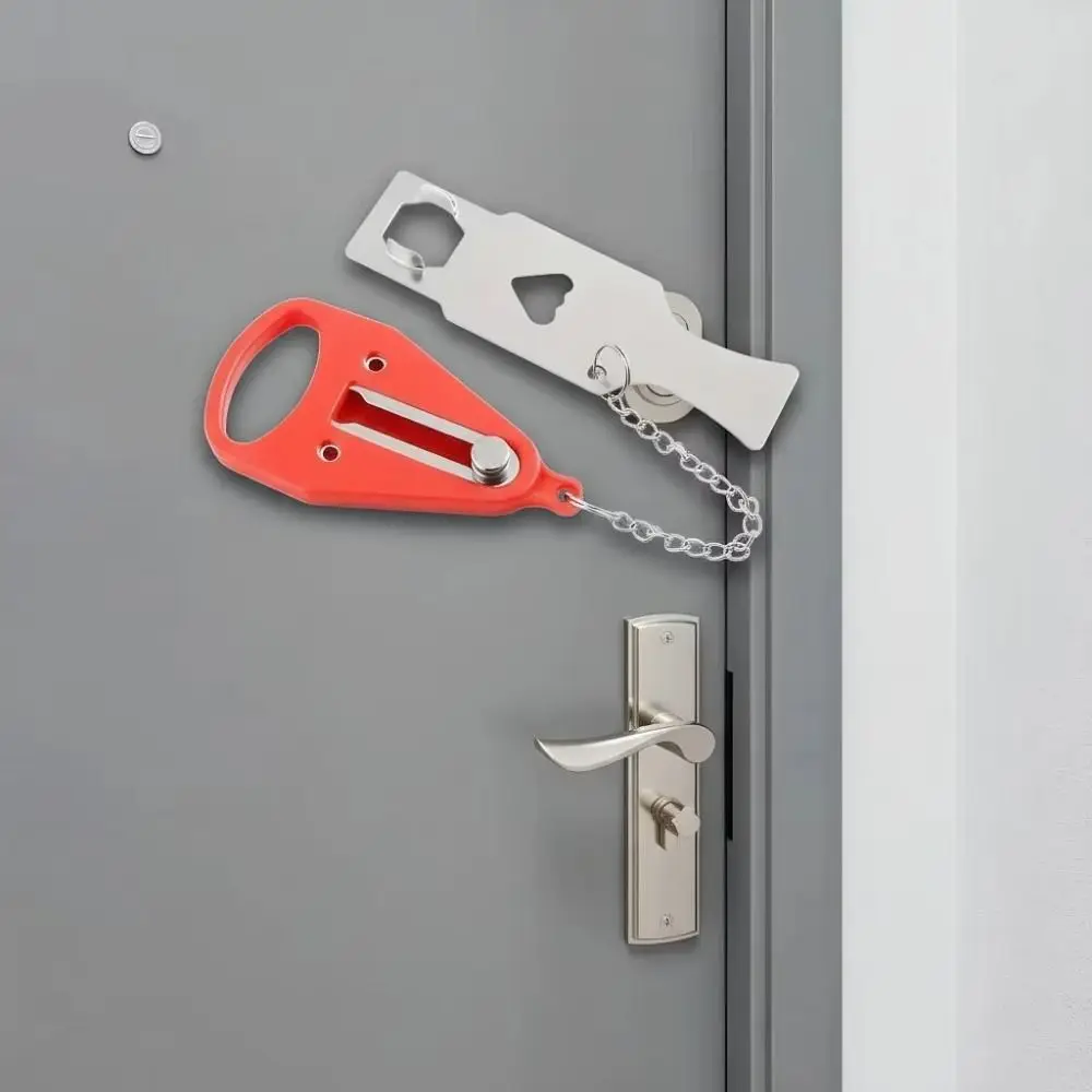 

Double Hole Portable Door Lock Battery-Free Metal Lock Anti-theft Chain Lock Anti Theft Sleep Safety Universal Lock Home Use