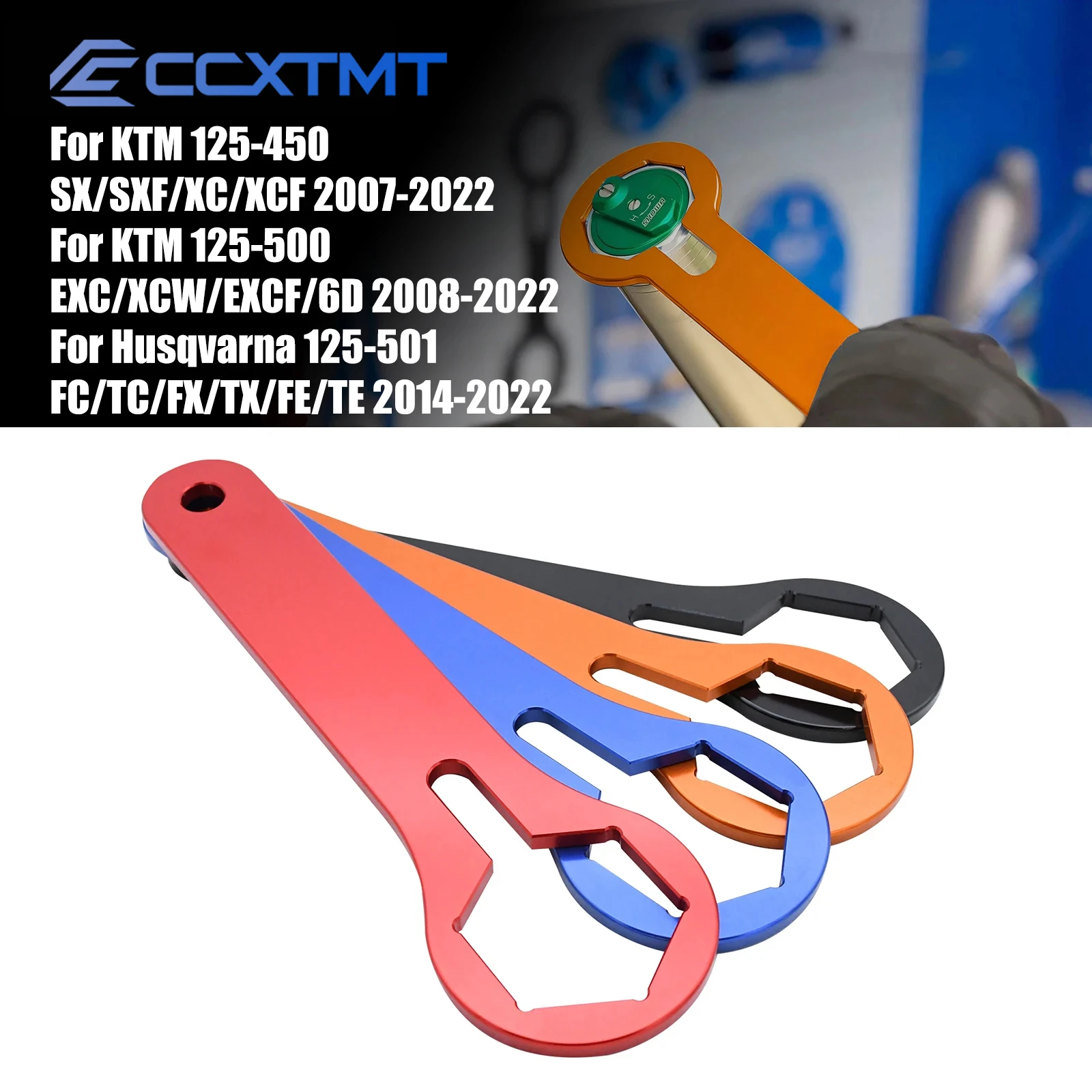 For KTM SX SXF XC XCF EXC EXCF XCW 125 150 200 250 300 350 400 450 500 2007-2022 CNC 50mm WP Dual Chamber Fork Cap Wrench Tool
