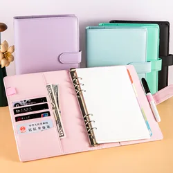 A5  With 80 Sheet Inner Line PU Leather DIY Binder Notebook Cover Diary Agenda Planner Paper Cover School Stationery