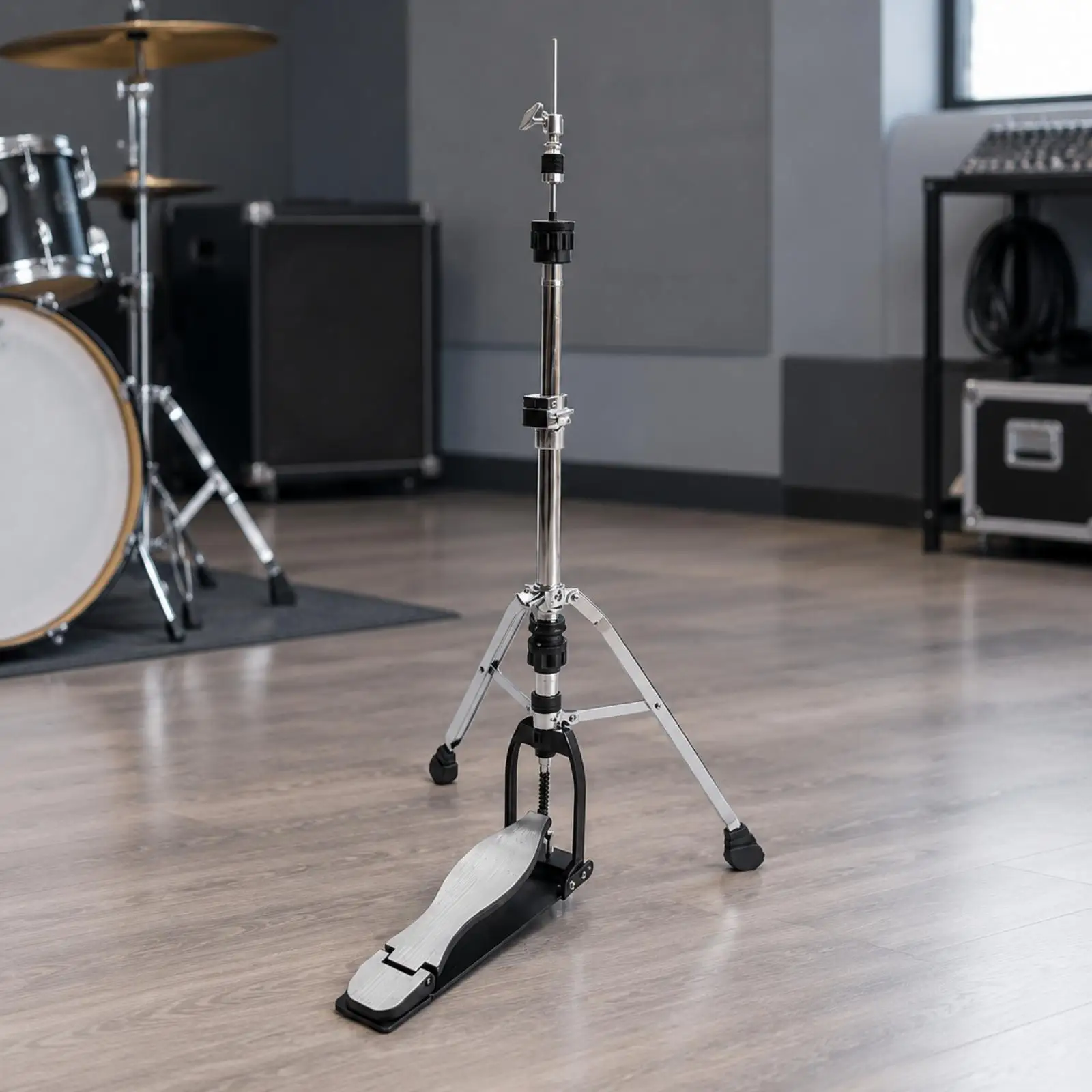 Aluminum Hi Hat Cymbal Stand with Three Legs and Foot Pedal for Drum Kit Accessories Cymbal Mount Stable