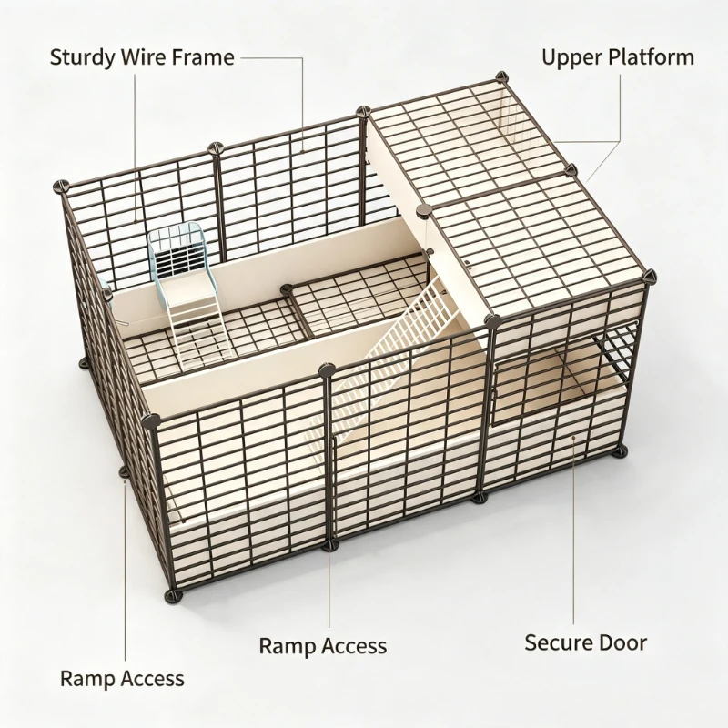 Fence free assembly, living room assembly cage free nesting, feeding place, easy to carry, multi-scene application
