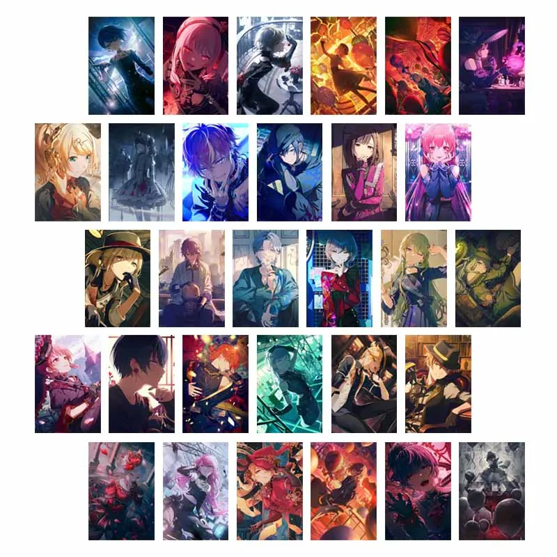 10/30PCS Anime Game Project Sekai Greeting Decoration Card DIY Wall Collage Kit Photo Props Background Teens Gift