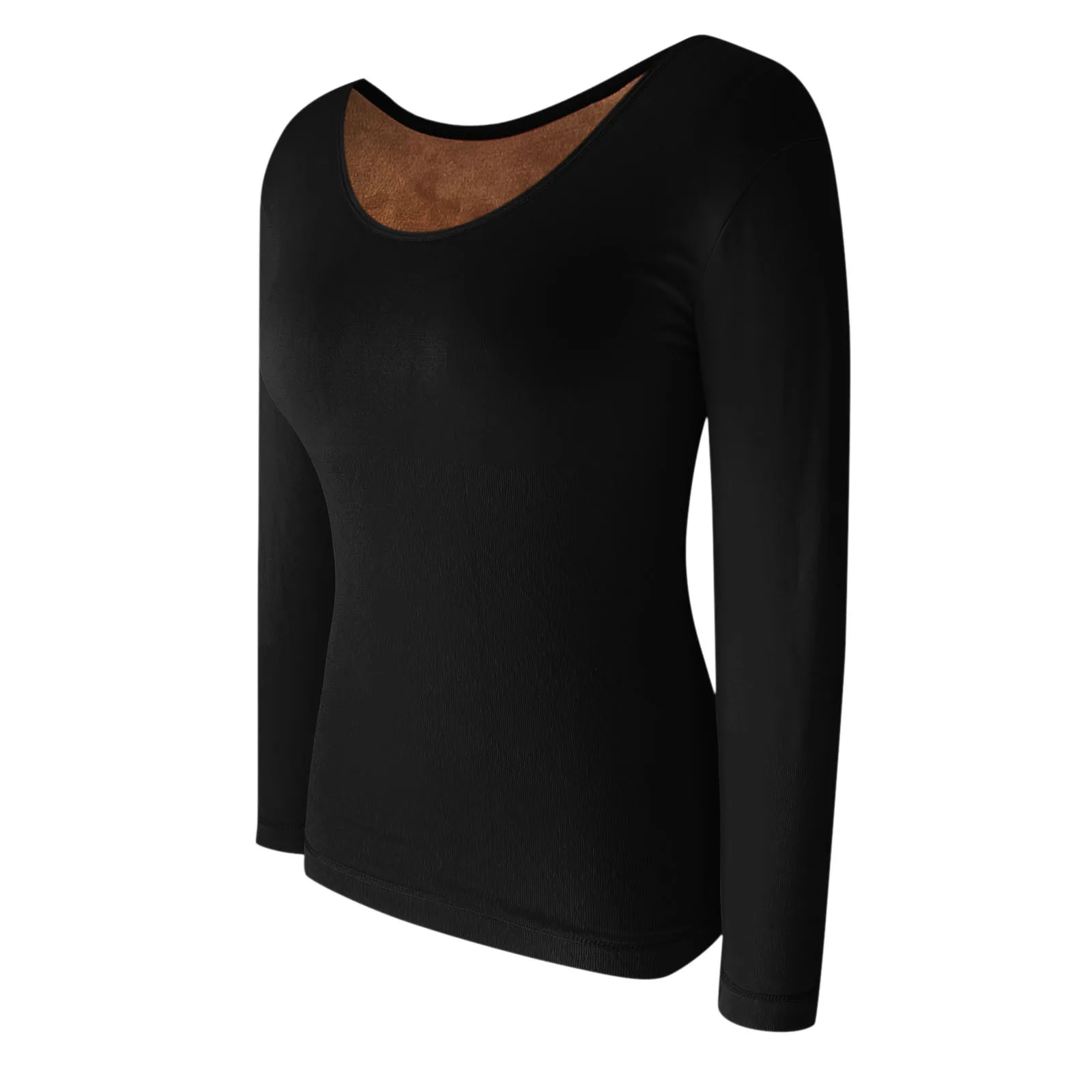 Women's Thermal Underwear Autumn Winter Bottoming Shirt Long-sleeved Pullover Thin Thermal Top Women's Soft Warm Pull Femme Top