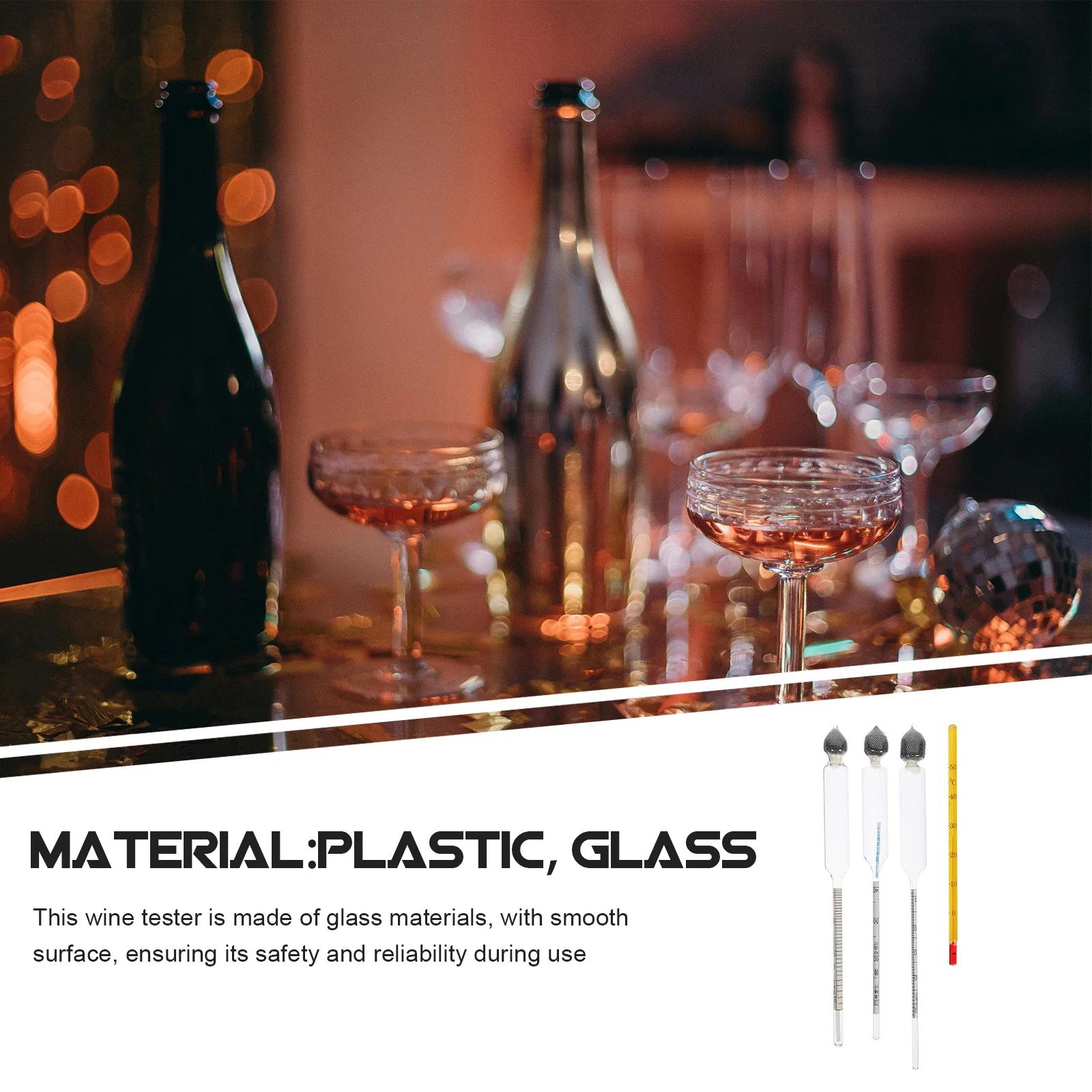 

1Set Alcohol Measuring Tools Professional Wine Hydrometer Set for Alcohol Content Testing Home Distilling and Fermentation Use