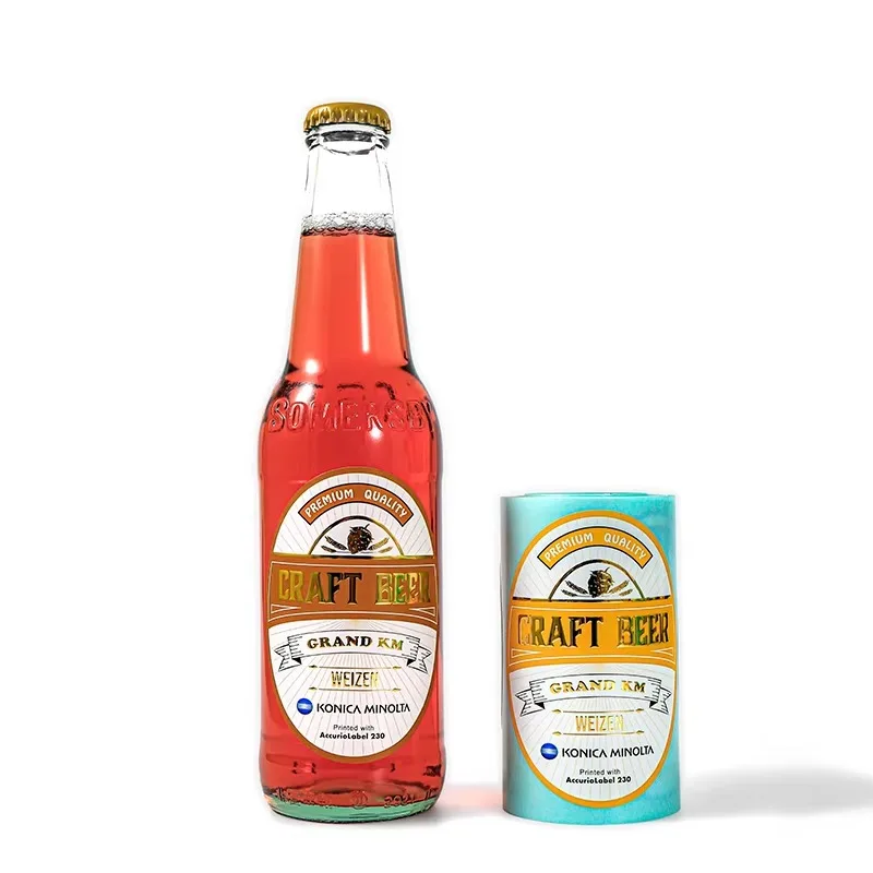 Custom Beer Bottle Labels | Gold Foil Stamping | Embossed Roll Stickers | Alcohol Beverage Glass Labels