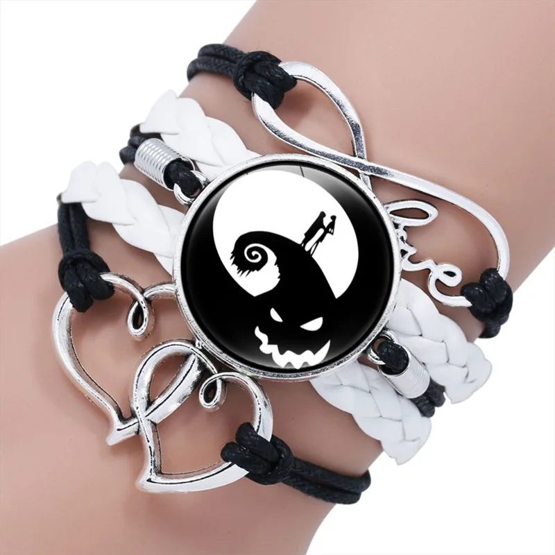 Disney The Nightmare Before Christmas Bracelet Cartoon Cute Jack Sally Fashion Jewelry Accessories Halloween for Kids Gifts