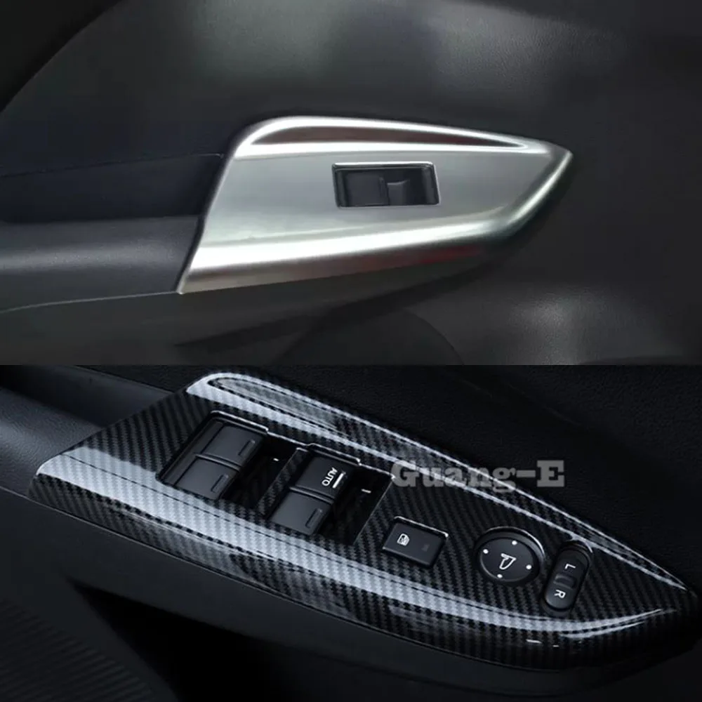 

Car Door Window Glass Inner Panel Armrest Lift Switch Button Trim Frame Panel Part Stick For Honda Fit Jazz 2014 2015 2016 2017
