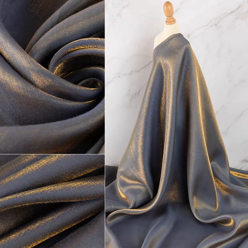 Silk Satin Gradient Fabric Imitation Vinegar Satin Formal Dress Wedding Dress Glossy Finish Children's Clothing Designer Fabric